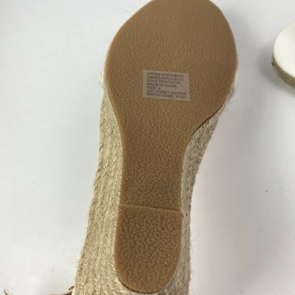 BNWOT Anko Wedges Size 8 White Braided 7cm high Strappy - Picture 8 of 10